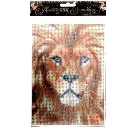 Diamond mosaic with full filling on the canvas "Leo", 15 x 21 cm-4
