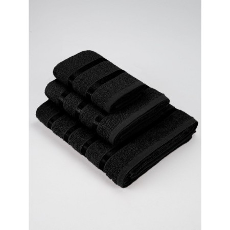 Set of terry towels Black, size 30x50 cm, 50x90 cm, 70x140 cm-5