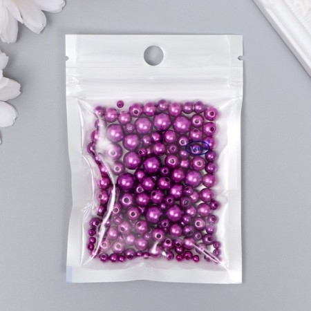 Beads for creativity plastic "Round. Blackberry" d = 3-8 mm, set 10 grams-2