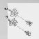 Earrings "Spiders" with web, gray color in silver, 8 cm