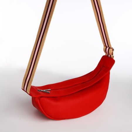 Cross-Bodi, L-Craft on the zipper, long belt, red color-1