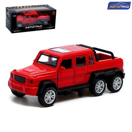 Metal machine "Jeep 6x6", 1:32, inertia, color red