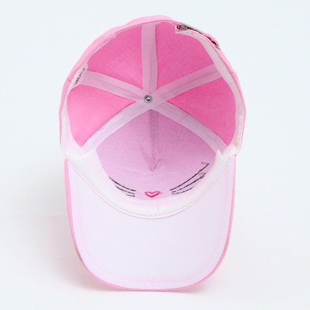 Baby cap for a girl "Kitik", with ears, color pink rr 52-54 5-7 years-2