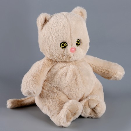 Soft toy "cat", 25 cm, cream color-1