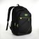 Youth backpack from textiles on lightning, 5 pockets, black/green color