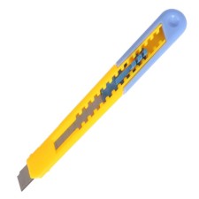 Chancellery knife, blade 9 mm, plastic housing, latister, blister