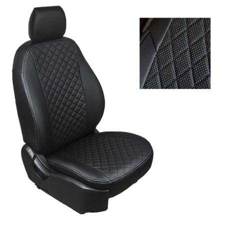Autoshekhli from eco-leather rhombus for Mazda CX5 II 2017-n., Set