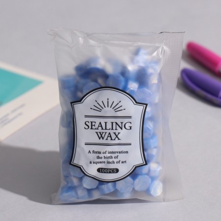 Wax in granules "cornflower" pearl set of 100 capsules-4