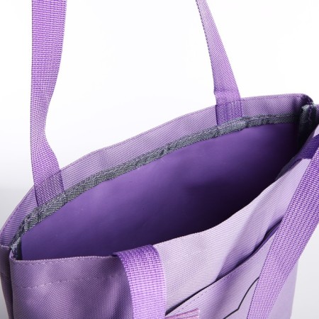 School set. A backpack with a zipper, a chover, bag, pencil case, a bag for coins, lilac color-9
