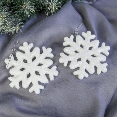 Christmas tree decoration "White Snowflake" (set 2 pcs) D-9.5 cm