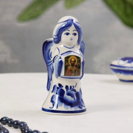 Souvenir "Angel with an icon", Gzhel, 12.5x5.5 cm, mix-9