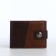 Male purse for magnet, department for cards, coins, brown color