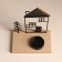 Summary metal, wood on 1 candle "Christmas tree at the house with a pipe" d = 4 cm 7.5x12x15.5 cm