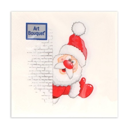 New Year's napkins paper art bouquet "Santa Claus", 2 layers, 20x20 cm, 30 pcs-1