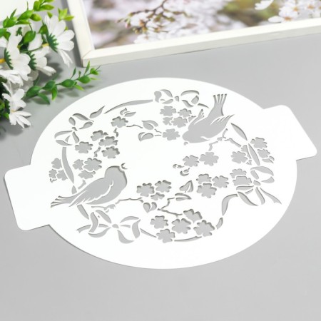 Plastic stencil "Birds" d-24 cm-1