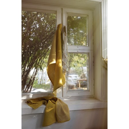 Set of waffle towels Essential, size 50x70 cm, 2 pcs, mustard color-1