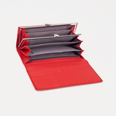 Women's wallet on magnets, red color-2