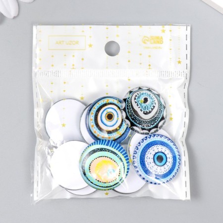 Decor (cabochon) for creativity glass "Türkiye" mix d = 2.5 cm-3