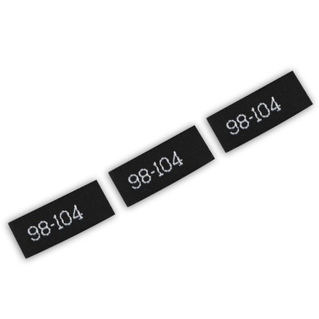 Textile strip "98-104", 5 x 1.1 cm, black color-1