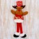 Soft suspension "Deer in a shiny suit, long legs" 8x26 cm, red