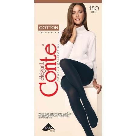 Female tights Cotton, size 2, color Nero-3