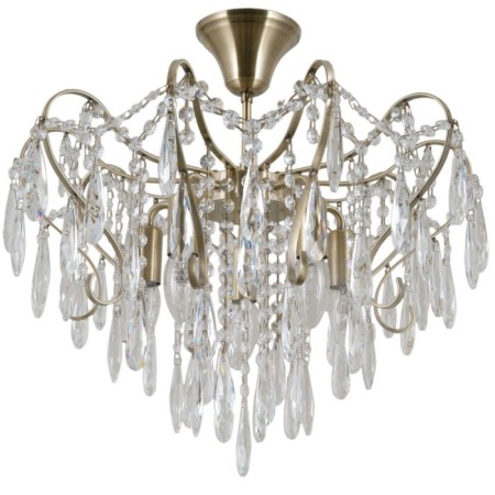 Crystal chandelier Bencrezo B21081/5AB+CL, 5x40W, E14, 46x49x49 cm, bronze color