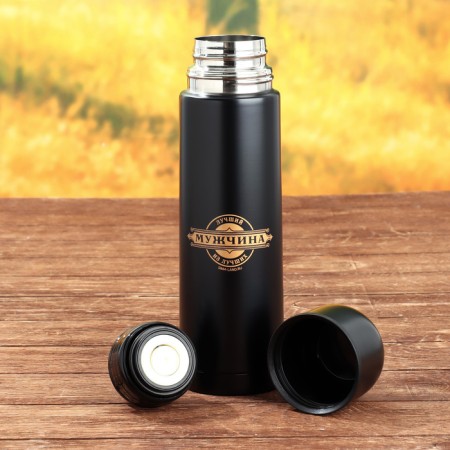 Gift set of tourist "Real man": a thermos 500 ml, a mug 2 pcs-4