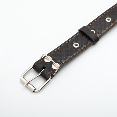 The collar combined dimensionless, leather/tarpaulin, 65 x 3.5 cm, Osh 31-61 cm, black-4