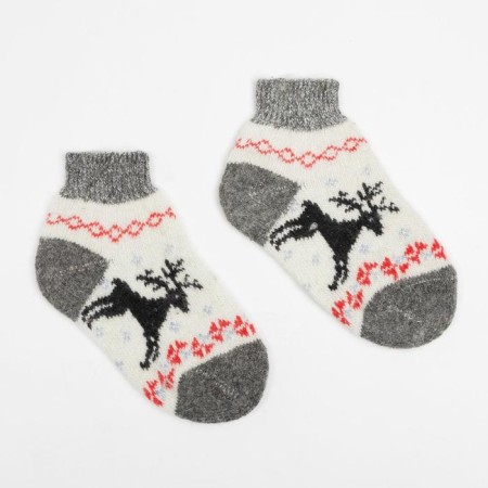 Women's socks "Deer", white color, size 23