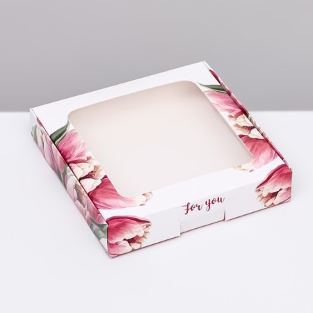 Self -charged box, "tulips", 16 x 16 x 3 cm-1