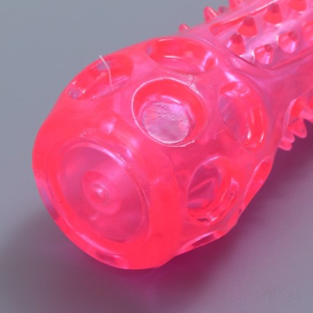A toy-stick made of thermoplastic rubber with a drowned squeak, pink-2