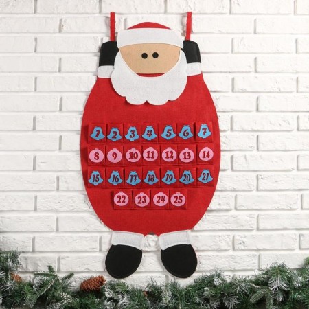 Advent Calendar "Christmas Santa Claus" (from December 1 to 25), 25 pockets, 88 × 47 cm