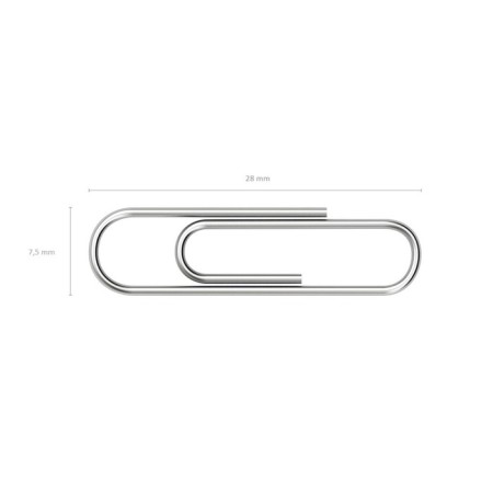 Office paper clips 28 mm, nickel, 200 pcs., Erich Krause, plastic boxing-1