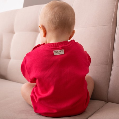 Svitsht-combineson children's minku color raspberry, height 68-74 cm-3