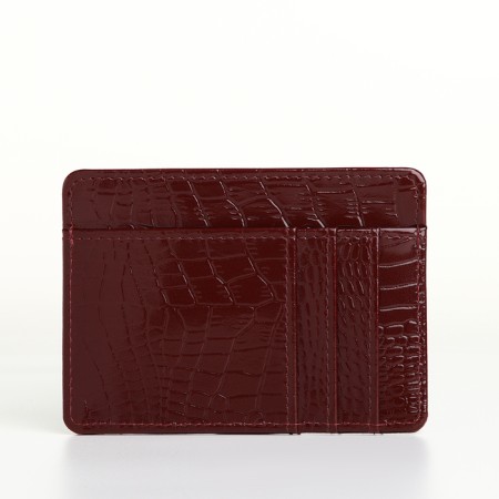 Busmaker leather, Textura, 4 cards, burgundy color-1