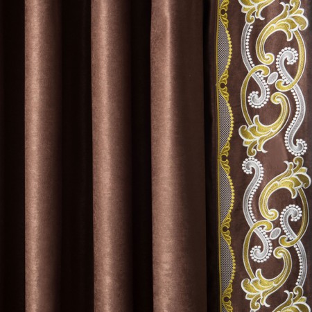 Set of curtains "Valerie", size 200 x 270 cm, brown-1