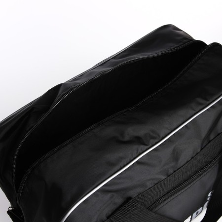 Road bag with lightning, with an increase, external pocket, long belt, black color-3