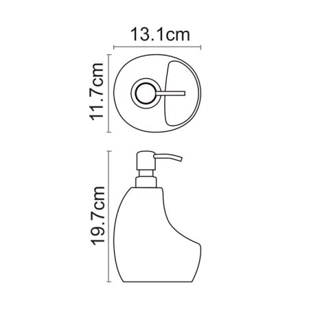 Liquid soap dispenser with a K-8099Black sponge container, black-1