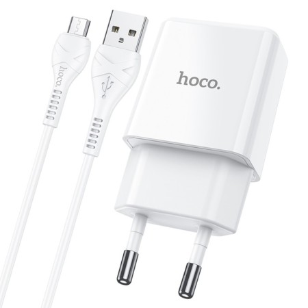 Nice charger Hoco N9, USB - 2.1 A, MicroUSB 1 m cable, white-3