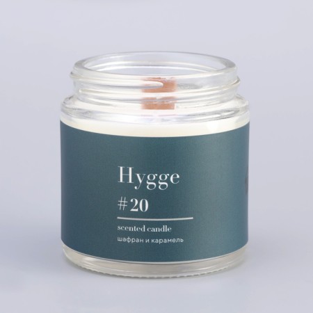 Aromatic candle "HYGGE" #20 saffron and caramel, soy wax, in a bank, 90 g-10