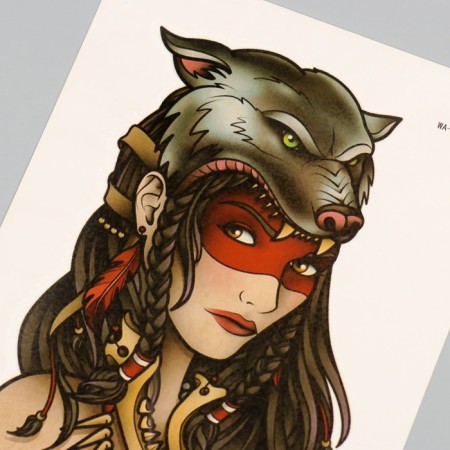 Tattoo on the body color "recognized" 26.1x14.6 cm-3