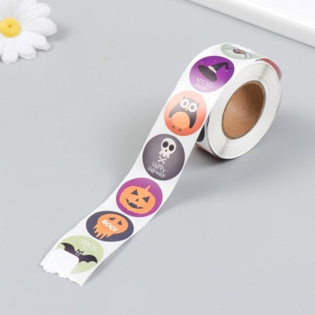 Stick Paper "Halloween. Scarecrow" d = 2.5 cm 500 pcs in a roll 3x6.5x6.5 cm-4
