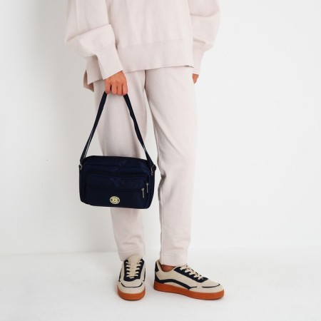 Bag Cross-Bodi with a zipper, blue color-7