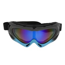 Glasses for riding motor vehicles with add. ventilation, chameleon glass, black and blue