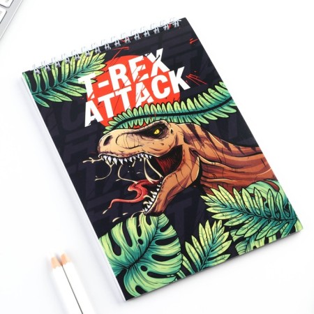 Notepad A5, 40 l. Cardboard cover. "Dinosaur"-4