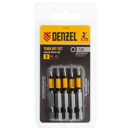 DENZEL BIT set 7711320, steel S2, T20 x 2 mm, 5 pieces-3
