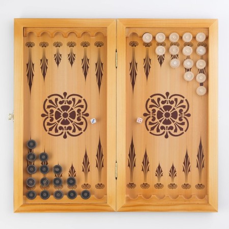 NARDS "East pattern", wooden board 40 x 40 cm, with a field for playing checkers-1