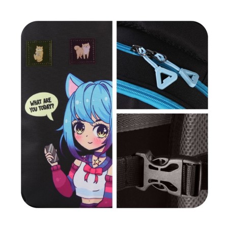 School backpack, ergonomic back Art Hype Anime, 39x32x14 cm-10