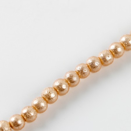 Glass beads, set 140 pcs., Size 1 pc. - 6 mm, gold color-4