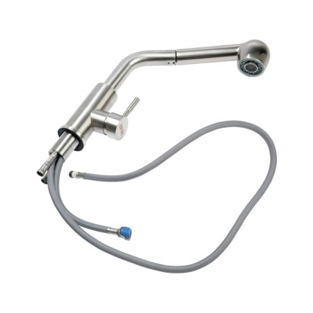 Zein Z89 sink mixer, outgoing spout, 35 mm cartridge, stainless steel, satin-7